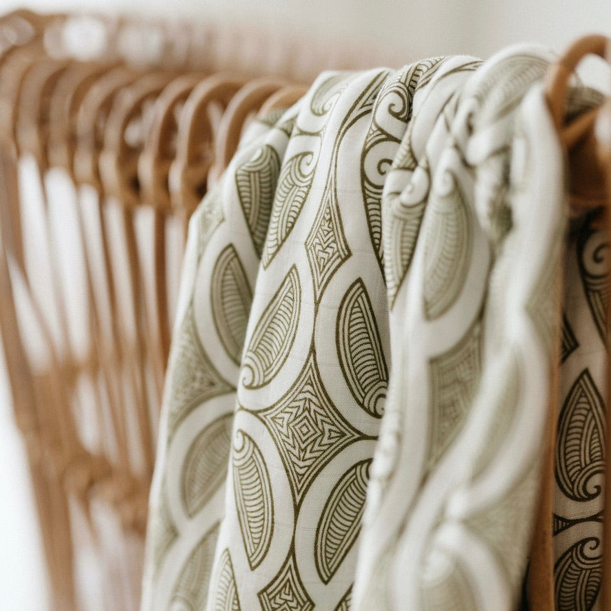 Māori baby, maori, cultural baby, baby wrap, pepe wrap, pēpi wrap, swaddle, feeding cover, nursing cover, shade cloth, baby shade cloth, light baby blanket, bamboo and cotton blend, cultural baby, burp cloth, Māori pēpi wrap