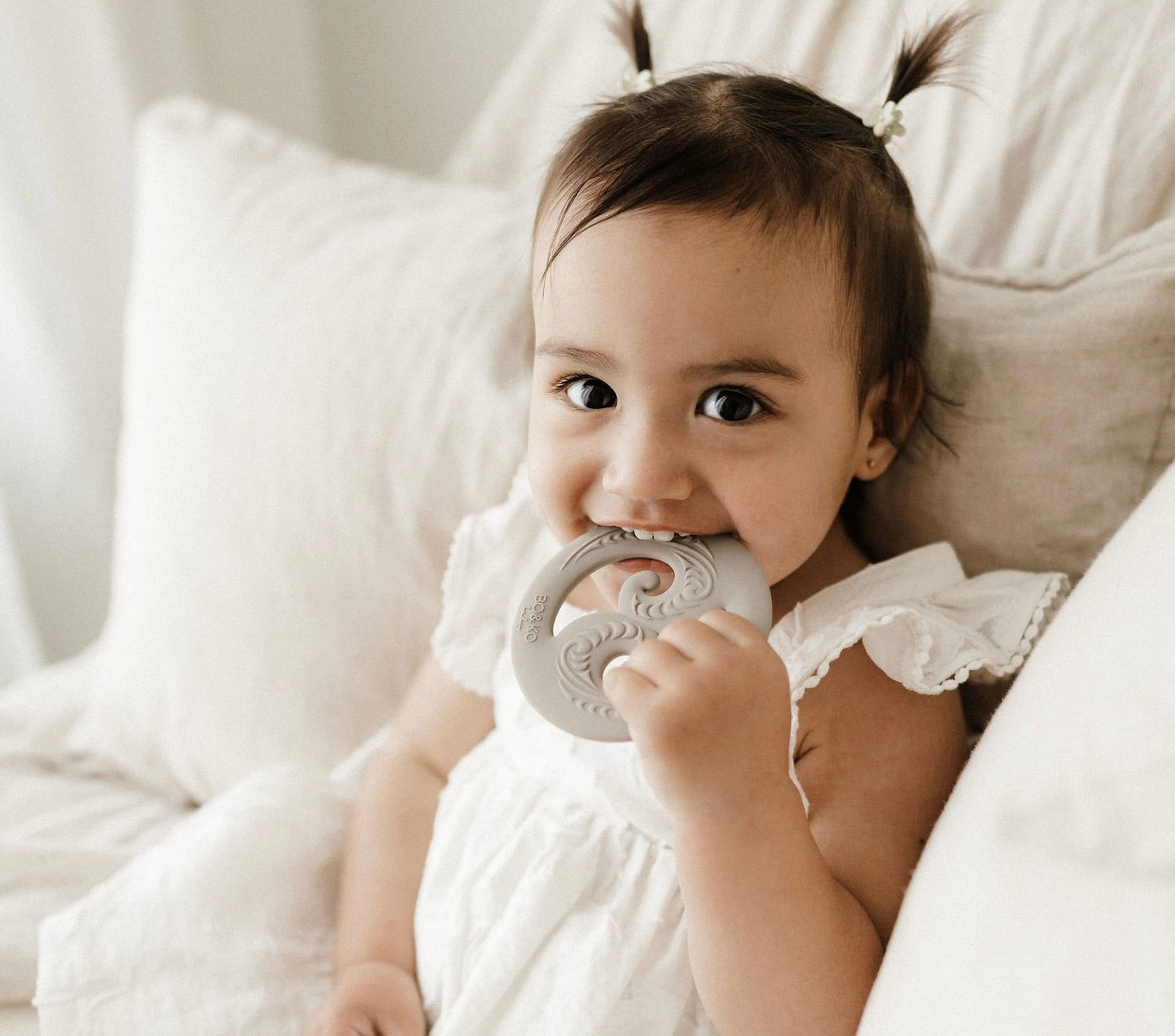 koru, baby toy, koru teether, Teether, Baby teether, Maori baby teether, maori teether, easy to hold, food grade silicone, bpa free, phthalate free, babies, teething, cultural baby products