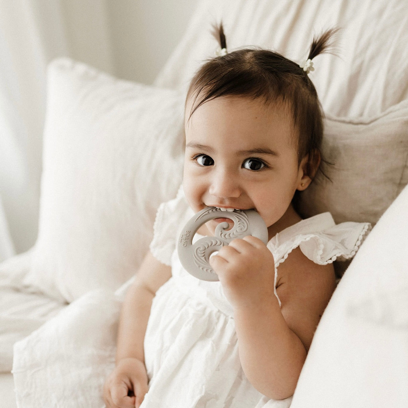 koru, baby toy, koru teether, Teether, Baby teether, Maori baby teether, maori teether, easy to hold, food grade silicone, bpa free, phthalate free, babies, teething, cultural baby products