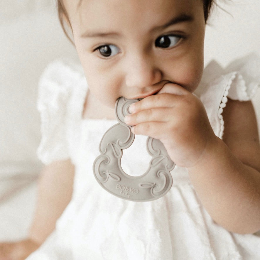 Tiki, Tiki teether, Teether, Baby teether, Maori baby teether, maori teether, easy to hold, food grade silicone, bpa free, phthalate free, babies, teething, cultural baby products