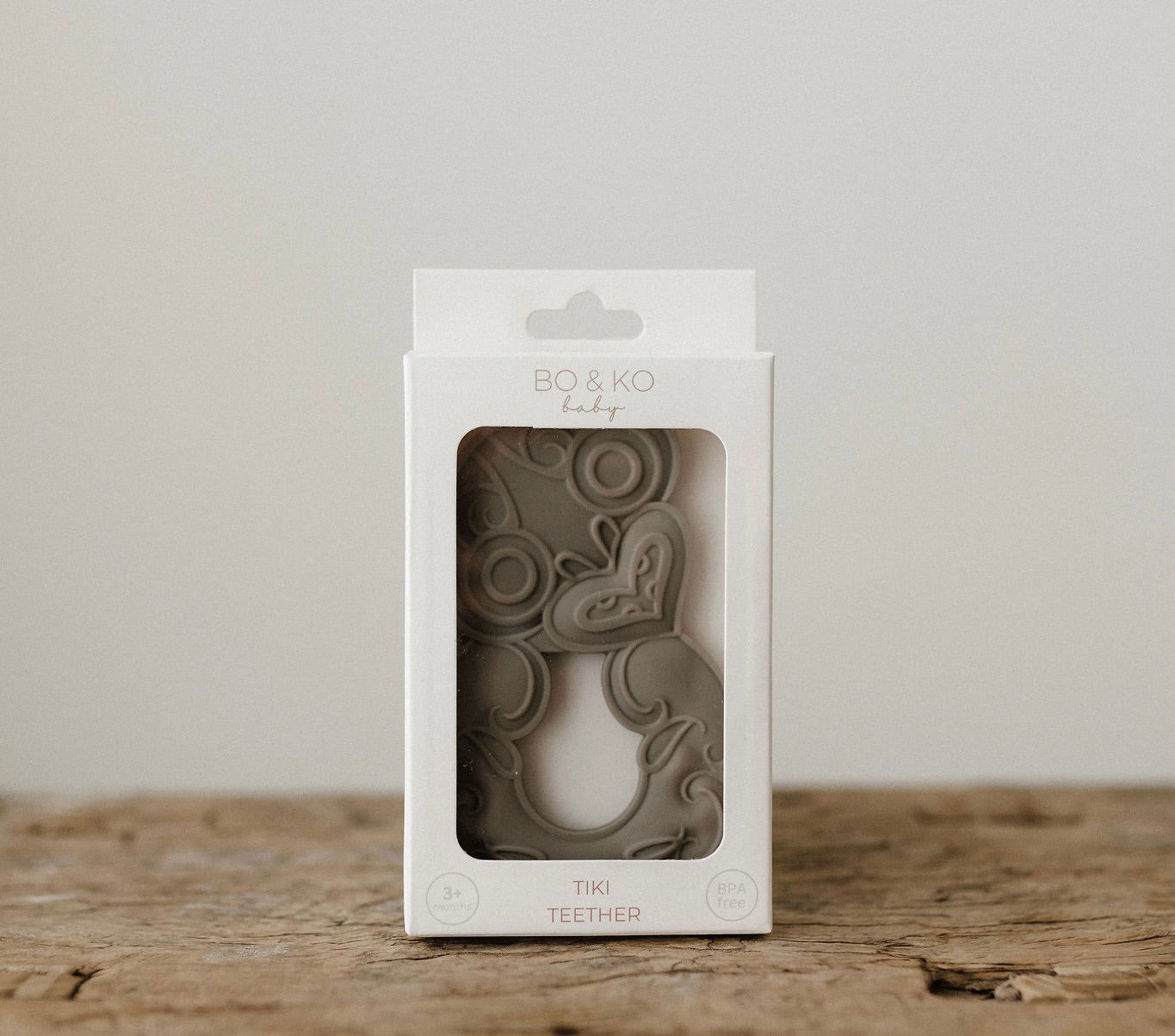 Tiki, Tiki teether, Teether, Baby teether, Maori baby teether, maori teether, easy to hold, food grade silicone, bpa free, phthalate free, babies, teething, cultural baby products