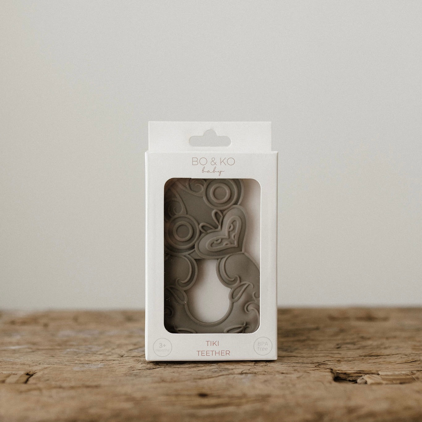 Tiki, Tiki teether, Teether, Baby teether, Maori baby teether, maori teether, easy to hold, food grade silicone, bpa free, phthalate free, babies, teething, cultural baby products