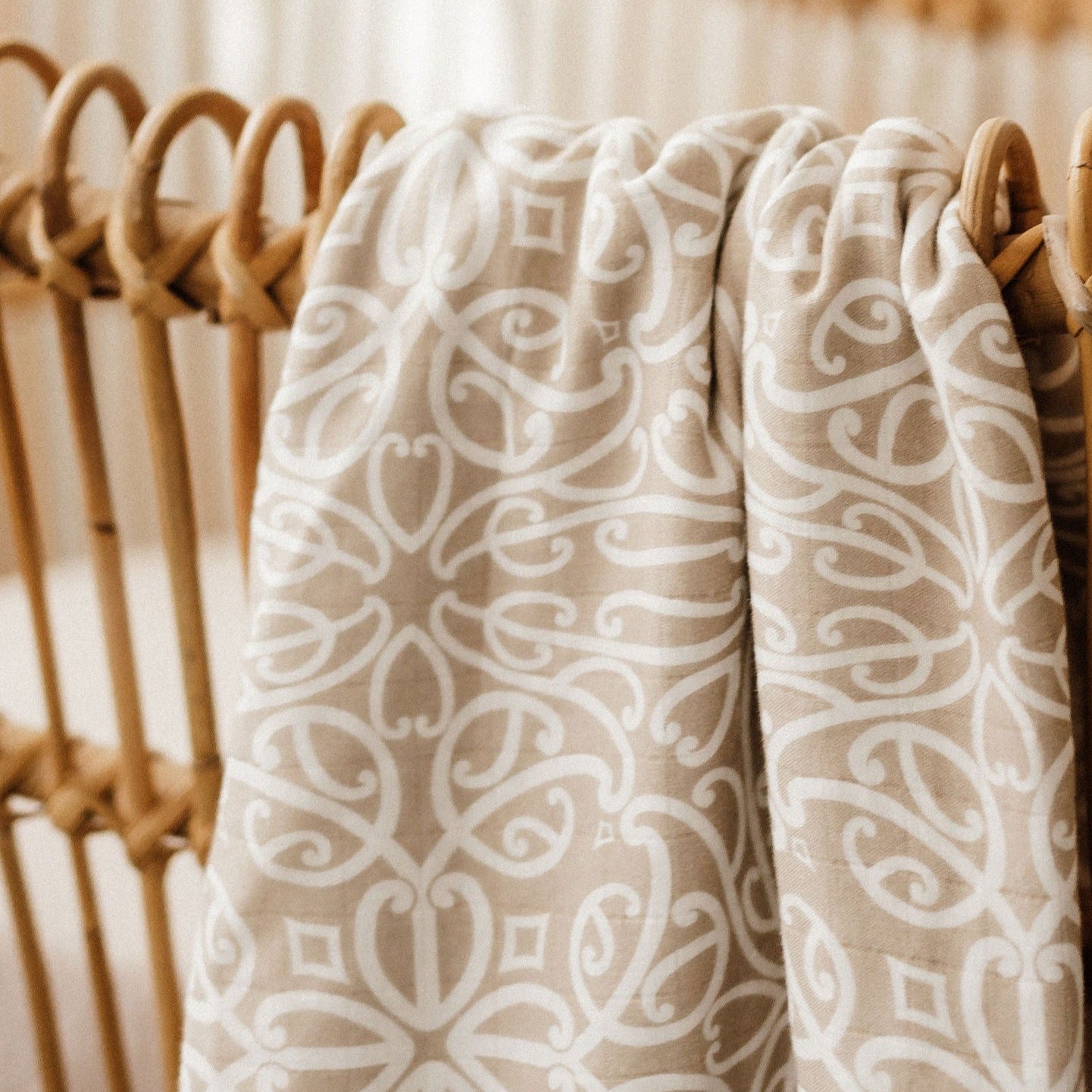 Māori baby, maori, cultural baby, baby wrap, pepe wrap, pēpi wrap, swaddle, feeding cover, nursing cover, shade cloth, baby shade cloth, light baby blanket, bamboo and cotton blend, cultural baby, burp cloth, Māori pēpi wrap