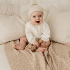 GOTS certified organic cotton, Baby blanket, maori baby blanket, Māori baby, Māori baby blanket, warm blanket, Neutral Blanket, beige, pram blanket, paraikete, heirloom blanket, organic cotton, woven, pēpi, baby, pepe