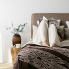 Throw blanket, sofa throw, decorative blanket, home textile, Māori-inspired design, Māori patterns, geometric motifs, koru patterns, earthy tones, brown and beige, natural colours, vibrant colours, Contemporary, minimalist, statement piece, cultural design, Living room décor, sofa styling, cosy home, bedroom styling, commercial gifting, gift box, māori, maori, premium throw blanket, Māori paraikete, authentic Māori, whare, kāinga