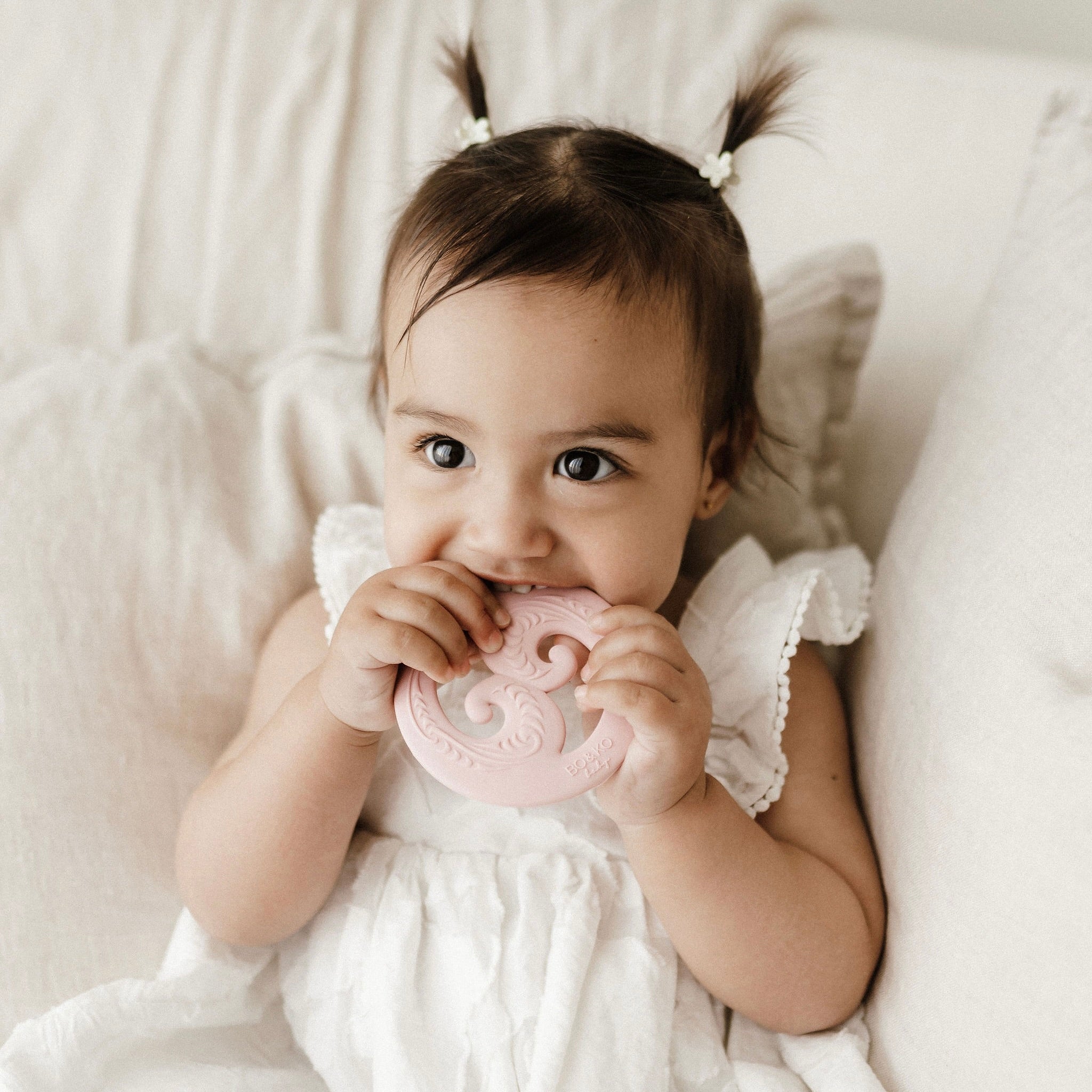 koru, baby toy, koru teether, Teether, Baby teether, Maori baby teether, maori teether, easy to hold, food grade silicone, bpa free, phthalate free, babies, teething, cultural baby products